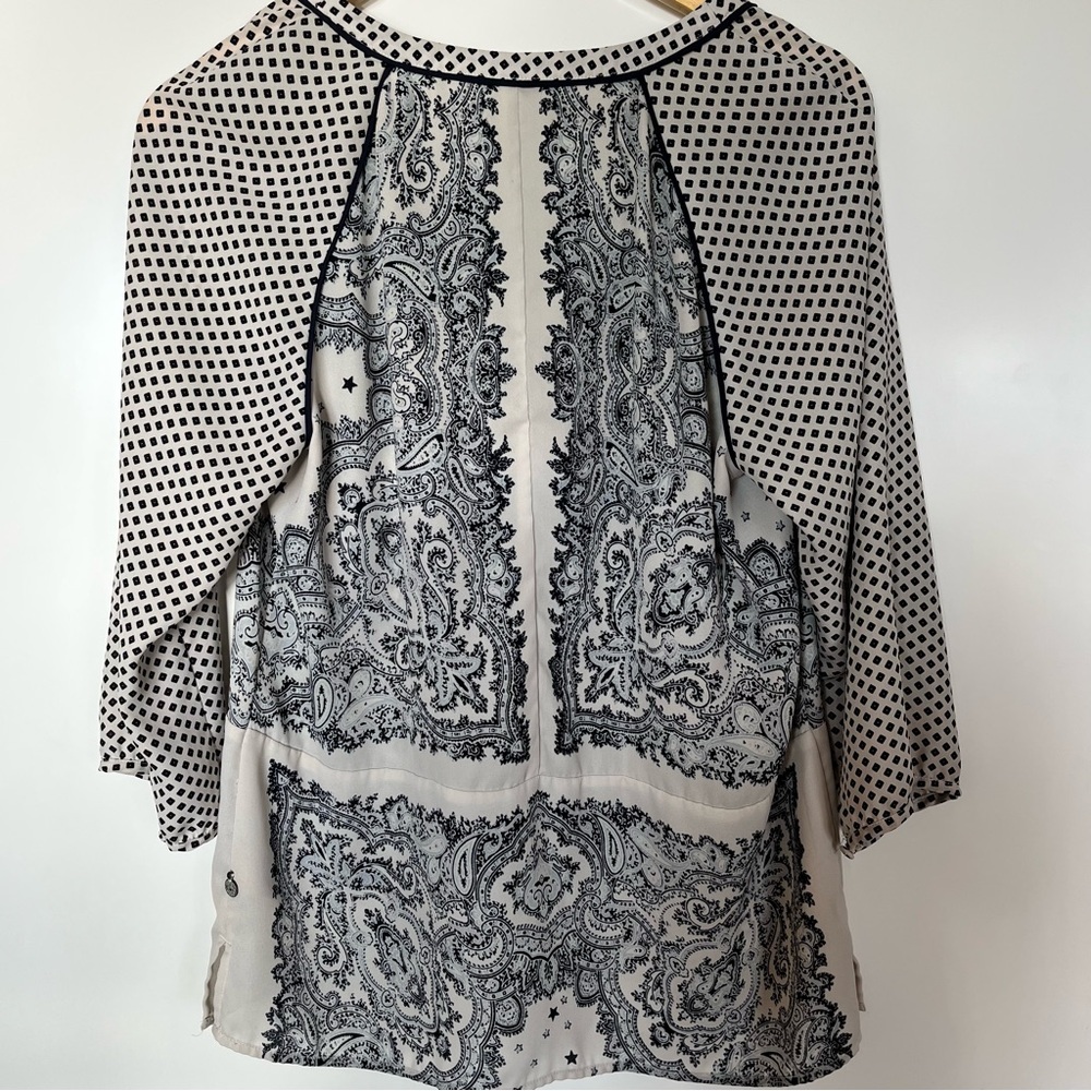 Maison Scotch Paisley & Geometric Print Blouse – Pioneer Top Size 3 (S/M) - Picture 4 of 7